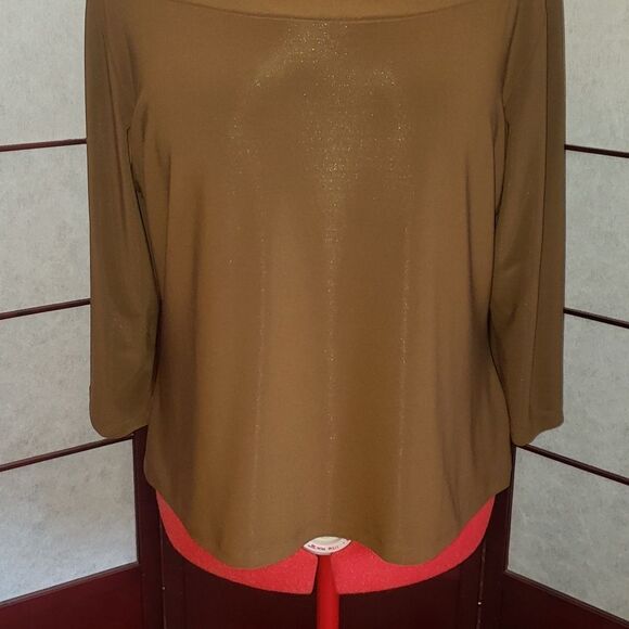 Giorgio Fiorline Collection Business Casual Brown Blouse - Picture 3 of 7
